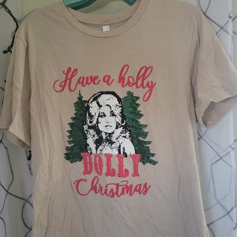 Dolly Parton Christmas graphic tee canvas